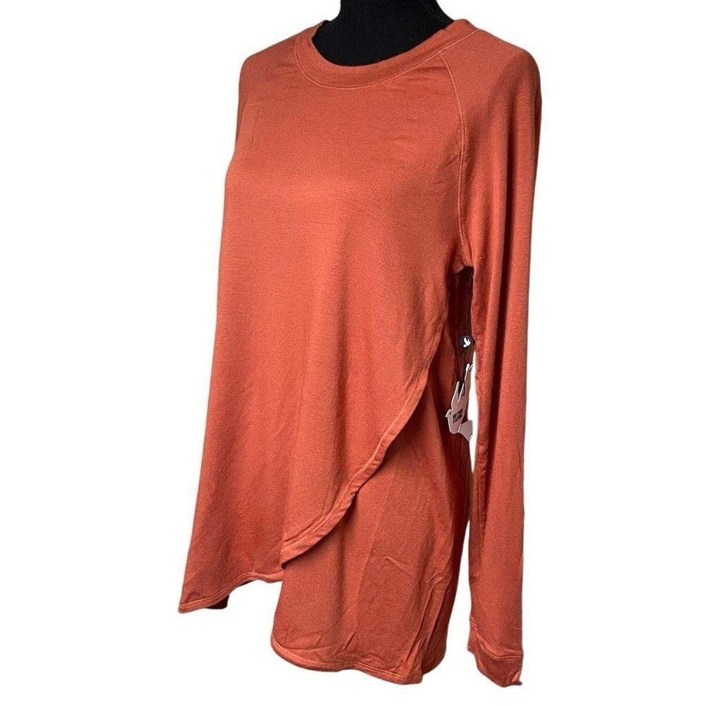 Ink Love and Peace Burnt Orange Tulip Hem Long Sleeve Tee N0406